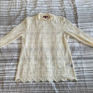 Red by BKE Elegant Cream Lace Top